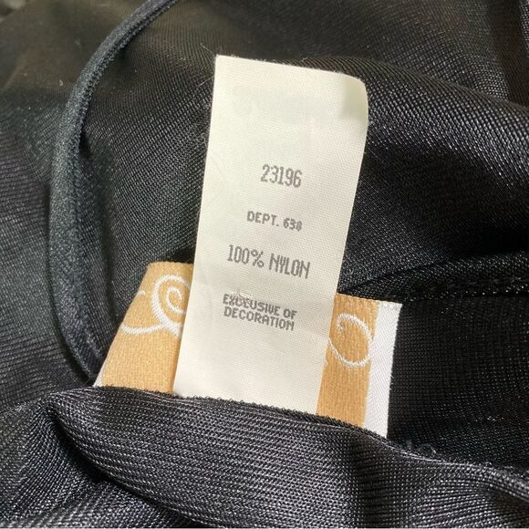 Cachet Black Vintage Lingerie Long Maxi Nightgown Large Lace Detail 80s - Picture 9 of 11